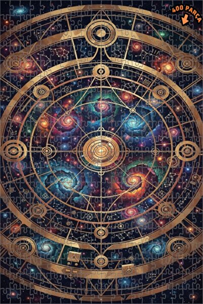 Teona Ahşap لغز فلكي غامض بتصميم لوحة زيتية، لغز خشبي مؤطر بطبقتين 400 قطعة 3...