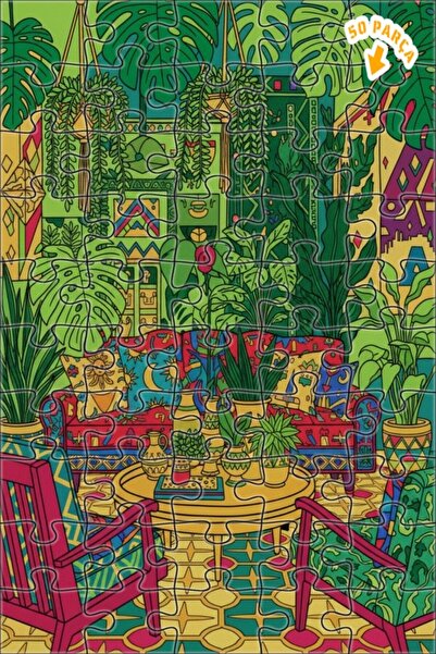 Teona Ahşap بوهم آرت هوم كونسبت لغز خشبي مؤطر من طابقين 50 قطعة 15x25