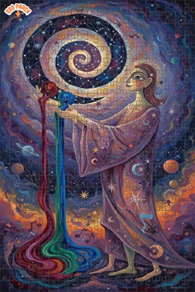 Teona Ahşap Cosmic Creative Oil Painting Lookalike Wooden Puzzle 500 Pieces 5...