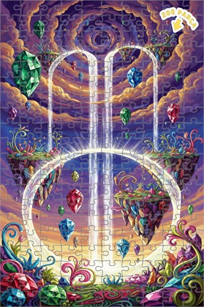 Teona Ahşap لغز خشبي مؤطر بطبقتين على شكل شلال كريستالي، 200 قطعة، 25x35