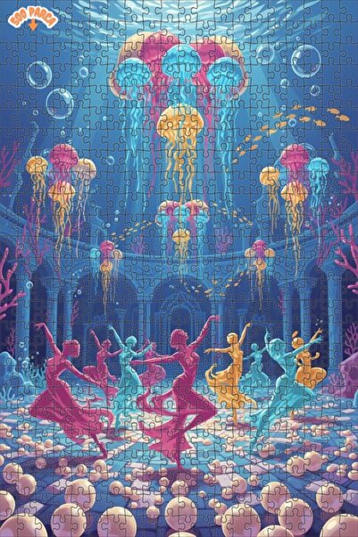 Teona Ahşap لغز خشبي بتصميم راقصات حورية البحر ورقصة قنديل البحر الملونة، 500...