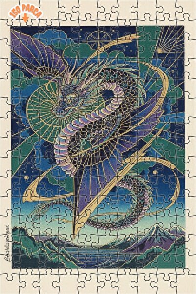 Teona Ahşap لغز خشبي بإطار مزدوج الطبقات من ديزاين دراغون آرت 150 قطعة 20x30