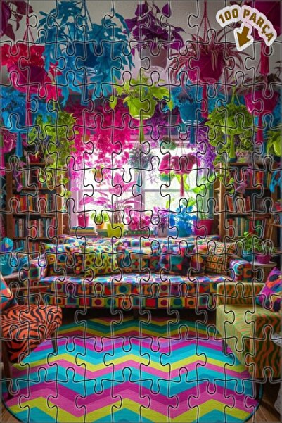 Teona Ahşap مساحة معيشة منزلية ملونة مطبوع قطعة من الألغاز الخشبية ذات الطابق...