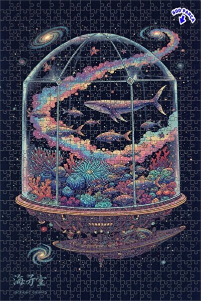 Teona Ahşap لغز خشبي رائع على شكل حوض أسماك جالاكتيك مكون من طبقتين 600 قطعة ...