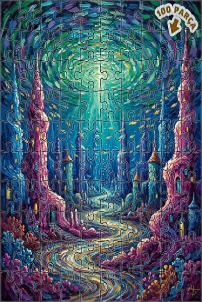 Teona Ahşap لغز خشبي بتصميم ملكية تحت البحر الغامضة، 100 قطعة، مقاس 25x25