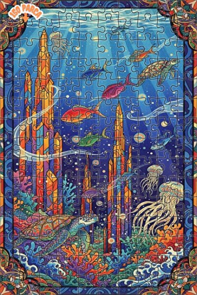 Teona Ahşap Magical Undersea City Oil Painting Lookalike Art Puzzle 150 Piece...