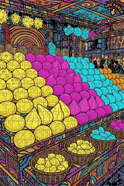 Teona Ahşap لغز خشبي ملون بإطار مزدوج الطبقات من سوق بارايري آرت 400 قطعة 35x35