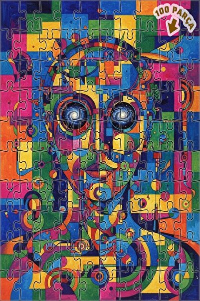 Teona Ahşap لغز خشبي مؤطر ذو طبقتين من كوزميكس جلايز للرسم التجريدي، 100 قطعة...