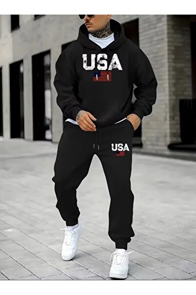 LAND MODA Set sportiv la modă, în două piese, pentru exterior, cu hanorac ele...