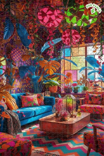 Teona Ahşap لغز خشبي بإطار مزدوج الطبقات من بوهيم رينك كومبوش، 800 قطعة، 70×50