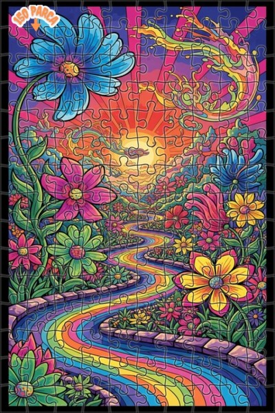 Teona Ahşap لغز خشبي بإطار مزدوج الطبقات على شكل شلال بلون السماء 150 قطعة 20x30