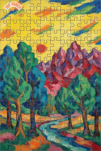 Teona Ahşap لوحة زيتية ذات مناظر طبيعية نابضة بالحياة، لغز خشبي مؤطر ذو طابقي...