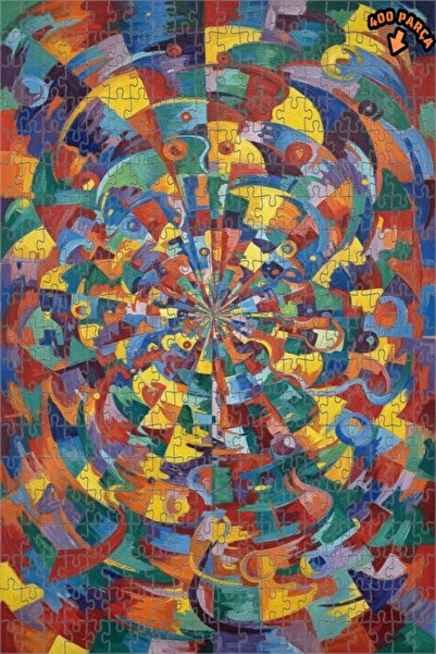 Teona Ahşap لغز خشبي مؤطر ذو طابقين بتصميم تجريدي يشبه لوحة زيتية بألوان دينا...