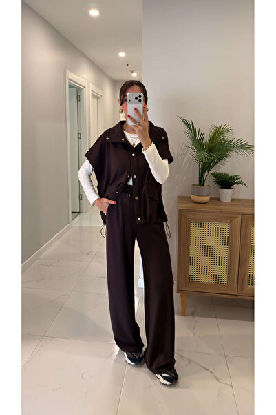 BİRCANÇİL Zandre Brown Ecru Premium 3-Piece Set