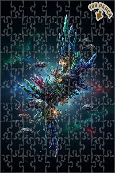 Teona Ahşap لغز خشبي ذو طبقتين على شكل رقصة الأسماك الكونية من كريستال فيشز، ...