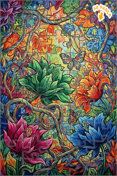 Teona Ahşap ألوان نابضة بالحياة، لوحة زيتية لغابة الفراشات، لغز خشبي مؤطر ذو ...