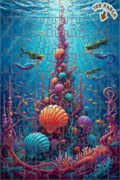 Teona Ahşap لغز خشبي مؤطر بطبقتين بمظهر لوحة زيتية لملكة حورية البحر السحرية ...