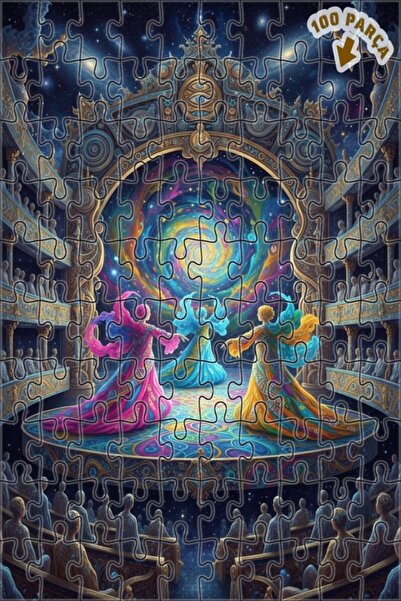 Teona Ahşap لغز خشبي ذو طبقتين من كوزميك سينج باليز، 100 قطعة، مقاس 25x25