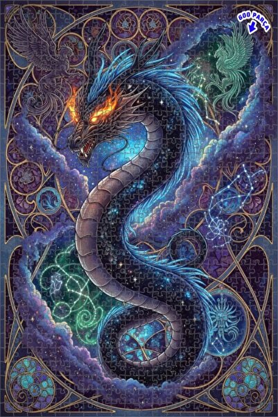 Teona Ahşap لغز خشبي مؤطر من طبقتين من إيجدرها كوزميك آرت، 600 قطعة، 50×35 سم