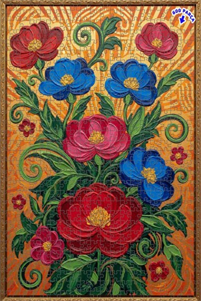 Teona Ahşap ألوان نابضة بالحياة، مظهر زهور ملونة، بازل خشبي مؤطر بطبقتين، 600...