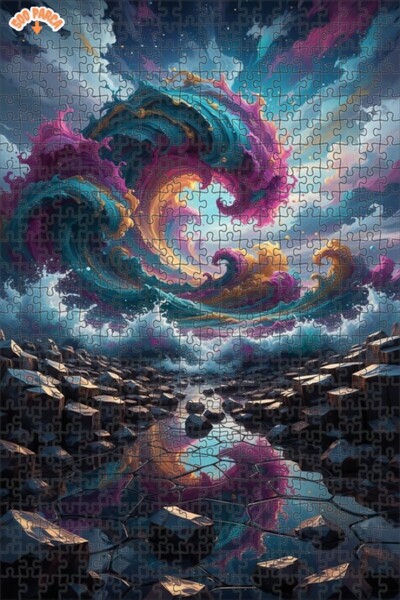 Teona Ahşap لغز خشبي مؤطر من ديف ويف آرت مكون من طابقين 500 قطعة 50x30