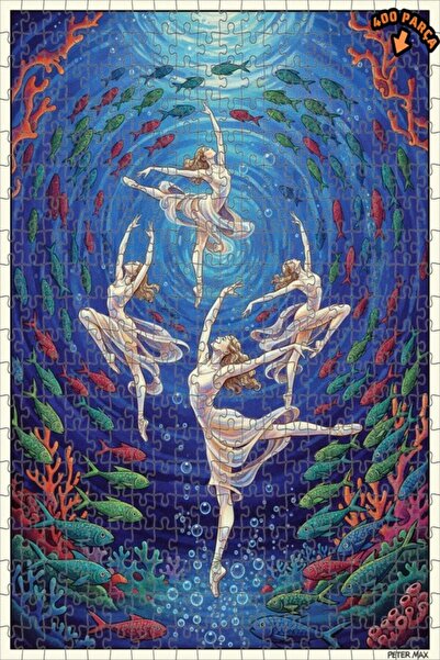 Teona Ahşap لغز خشبي على شكل راقصات الباليه يرقصن تحت الماء، مزين بطلاء زيتي،...