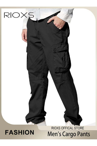 RIOXS Men's Cargo Pants, Breathable Sports Sweatpants, Mens Work Pants, Casua...