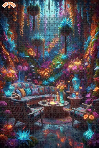 Teona Ahşap لغز خشبي مؤطر بطبقتين بمظهر لوحة زيتية لحديقة الغابة السحرية 500 ...