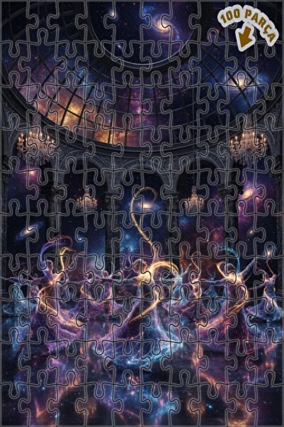 Teona Ahşap لغز خشبي مؤطر ذو طبقتين بتصميم راقصات جالاكتيك دانسرز 100 قطعة 25x25