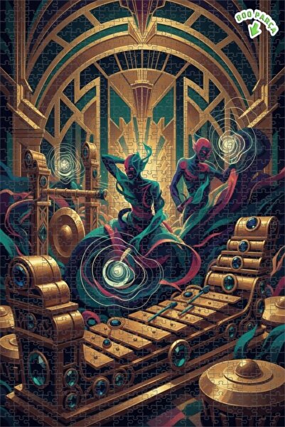 Teona Ahşap لغز خشبي مؤطر من طبقتين بتصميم آرت ديكو ميوزيك سيمفوني 800 قطعة 7...