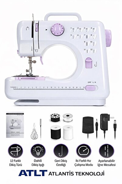 ATLT ATLANTİS 12 DİKİŞ FONKSİYONLU EV TİPİ DİKİŞ MAKİNESİ PROFESYONEL DİKİŞ Ç...