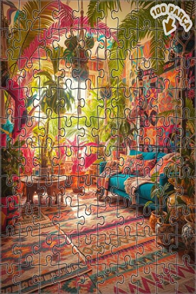 Teona Ahşap سجادة حائط ملونة على طراز الحديقة البوهيمية، لوحة خشبية مؤطرة بطب...