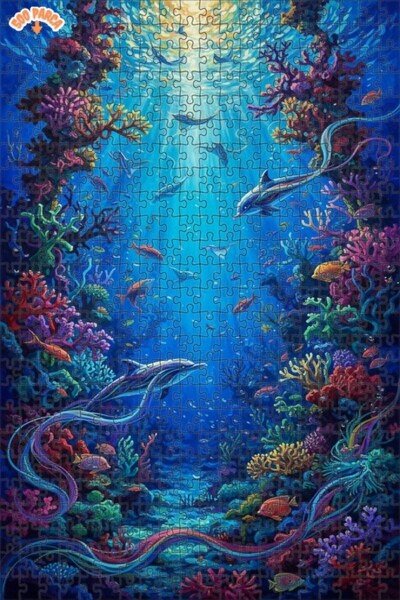 Teona Ahşap Fabulous Undersea Oil Painting Look Wooden Puzzle 500 Pieces 50X30