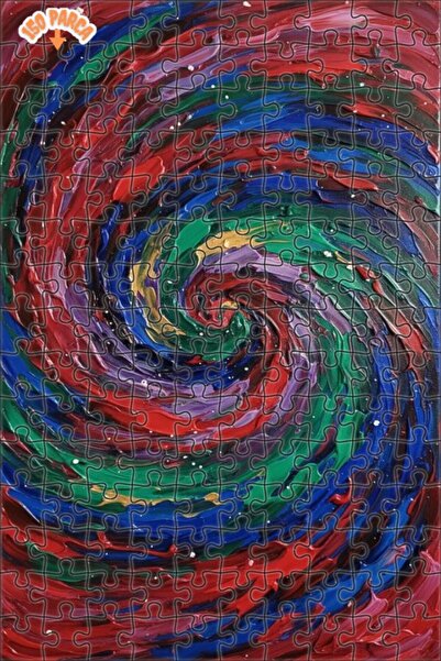 Teona Ahşap لغز خشبي مؤطر ذو طابقين من Girdabı Dinamik Color Art، 150 قطعة، م...