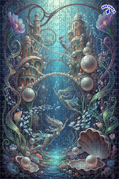 Teona Ahşap لوحة زيتية لقصر حورية البحر السحري 600 قطعة مقاس 50x35