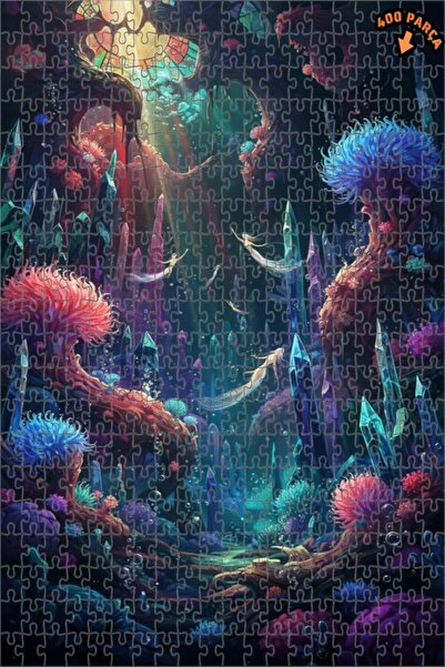 Teona Ahşap لغز خشبي على شكل غابة كريستالية غامضة بمظهر ألوان مائية 400 قطعة ...