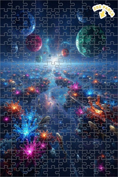 Teona Ahşap لغز خشبي على شكل أسماك كريستالية من سبيس ريفيرس، ذو طبقتين، 200 ق...