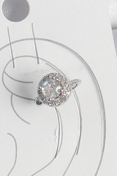 BRF Mey Import ®   Brass Silver Color Zircon Stone Women's Cartilage Model Ea...