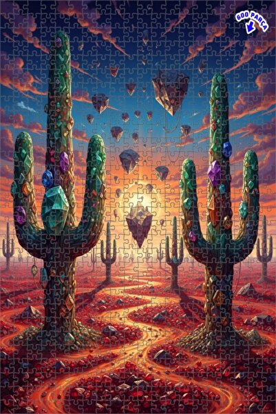 Teona Ahşap لغز خشبي مؤطر بطبقتين بتصميم رسم زيتي لغزال الصحراء الكريستالي، 6...