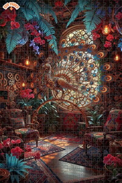 Teona Ahşap لغز خشبي مؤطر من طابقين من ماجيكال بيوتش بيرد آرت هاوس 500 قطعة 5...