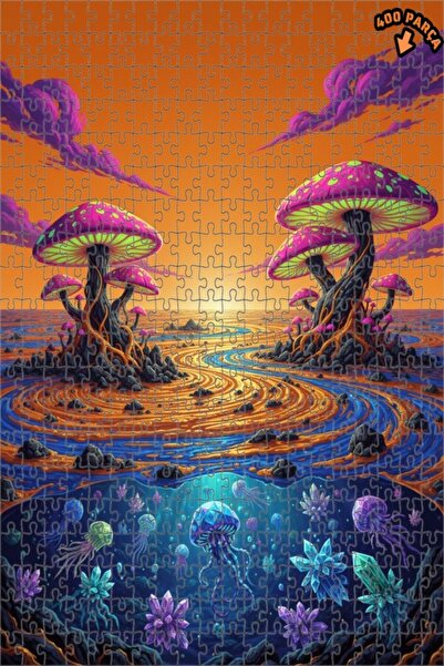 Teona Ahşap لغز خشبي رائع على شكل غابة وغواصة كريستالية ذات طابقين 400 قطعة 3...