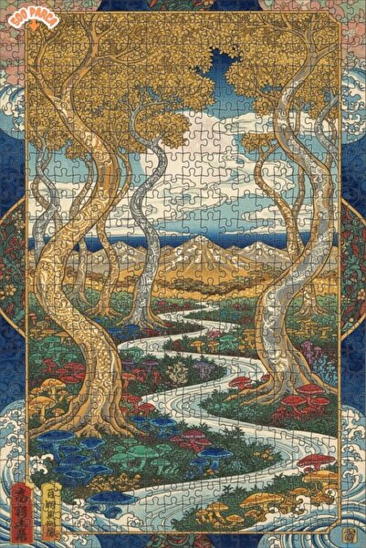 Teona Ahşap لغز خشبي مؤطر بطبقتين من ماركة ماجيكال فورست ريفر 500 قطعة 50x30