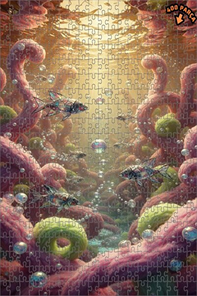 Teona Ahşap لغز خشبي رائع على شكل أسماك زجاجية تحت الماء، مكون من طبقتين، 400...