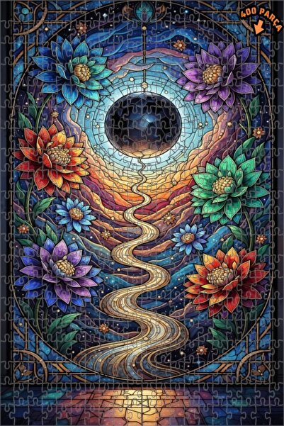 Teona Ahşap لغز خشبي ذو طبقتين على شكل زهور من الكون الغامض مع مظهر فسيفساء ز...