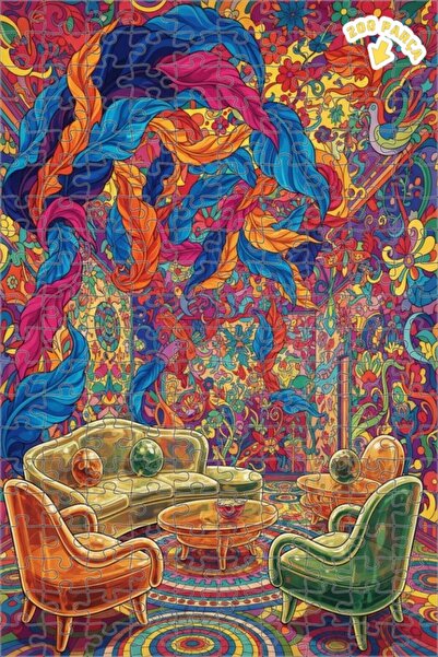 Teona Ahşap لغز خشبي ملون بتصميم فني بوهيمي من هيبنوتيك سالون، ذو طبقتين، 200...