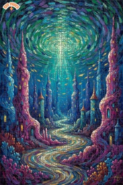 Teona Ahşap Mysterious Undersea Kingdom Oil Painting Lookalike Wooden Puzzle ...