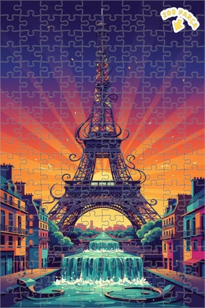 Teona Ahşap لغز خشبي مؤطر ذو طبقتين من أعمال فنية لشلالات باريس 200 قطعة 25x35