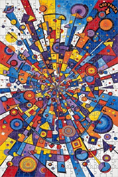 Teona Ahşap ألغاز فنية بأنماط هندسية ملونة بمظهر الألوان المائية 400 قطعة 35x35