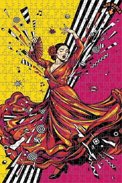 Teona Ahşap لغز خشبي مؤطر بطبقتين بتصميم راقصة الفلامنكو على طراز البوب آرت 4...