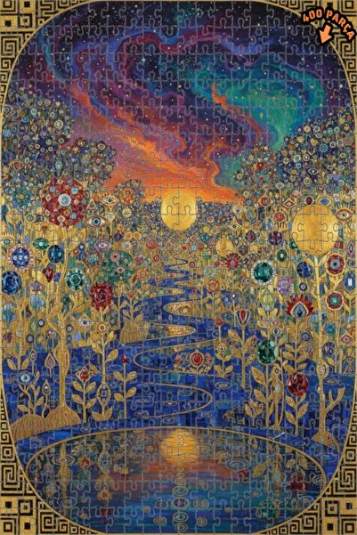 Teona Ahşap لغز خشبي ذو طبقتين بإطار من خشب العصر الذهبي 400 قطعة 35x35